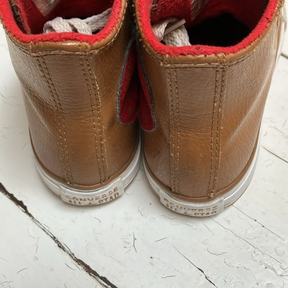 Converse All Star Chuck Taylor Childs Unisex Sz 11 High Top Brown & Red Sneakers